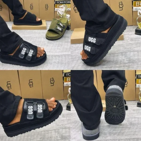 UGG Double Strap Platform Slides For Men - Black