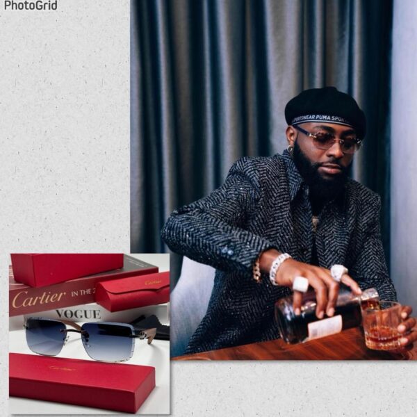 Cartier blue‑gradient rimless sunglasses