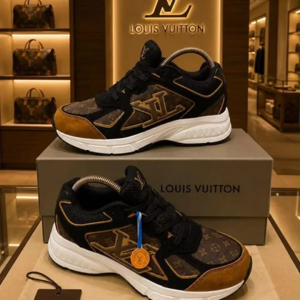 Louis Vuitton LV Monogram Chunky Sneakers For Men - Black/Brown/Tan