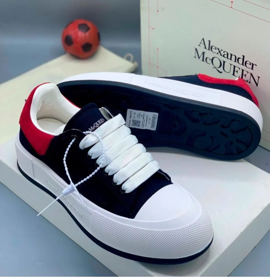 ALEXANDER McQUEEN Deck Plimsoll Sneakers – Navy / Red